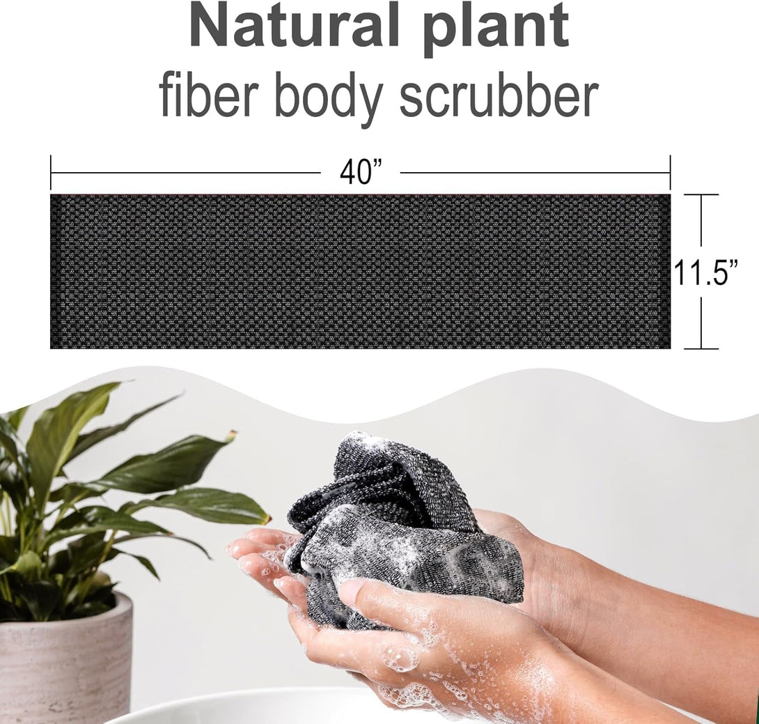 Yiclick 1PC Exfoliating Body Scrubber, Back Scrubber for Shower Bath, Japanese Scrub Wash Cloth, Exfoliating Washcloth Towel for Men Women, Body Exfoliator Loofah Luffa Sponge Net Rag Back Washer