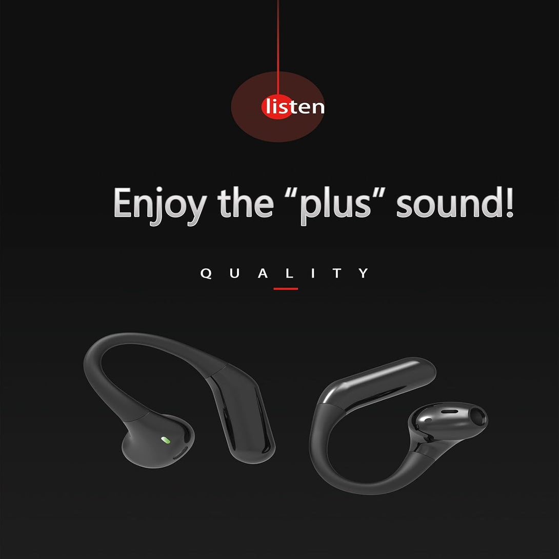 Open Ear Headphones,Bluetooth 5.3 Wireless Earbuds,5.9G Ultra-Lightweight Sport Earphones with Mic for Running Cycling,Secure Fit for Small Ears (White)