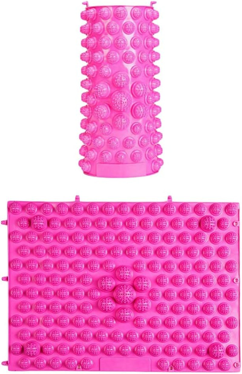 2Pcs Foot Massage Mat Acupressure Reflexology Pad for Heel Arch and Toe Relief Durable Foot Massager Tool for Home Office and Relaxation Rose Red
