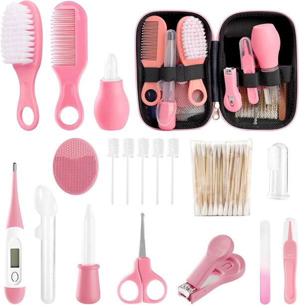 Baby Healthcare and Grooming Kit for Boys Girls Safety Newborn Nursery Essentials Health Care Set Gift for First-Time Parents Nasal Aspirator