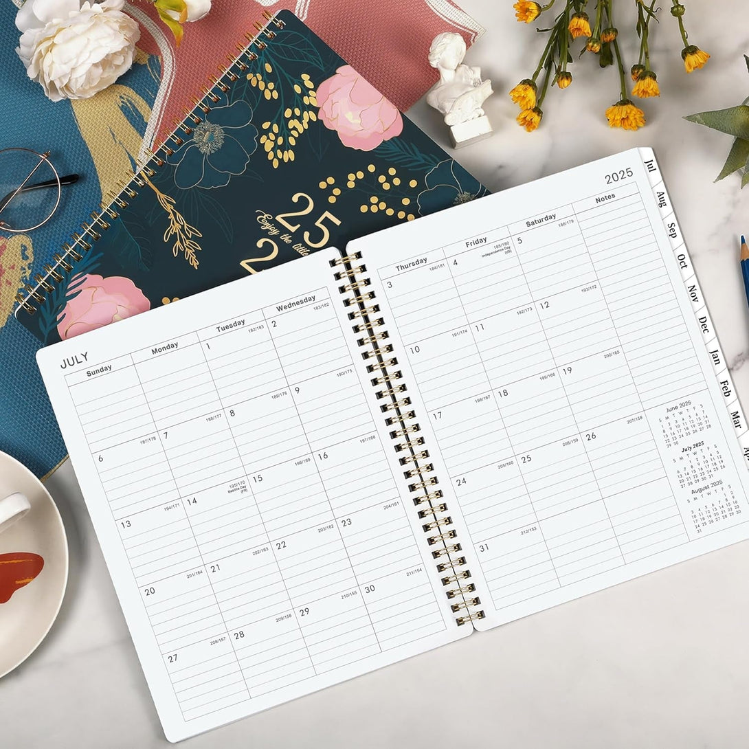2025-2026 Planner - Planner 2025-2026, July 2025 - June 2026, Weekly & Monthly Spreads, 8'' X 10", Monthly Tabs, Twin-Wire Binding