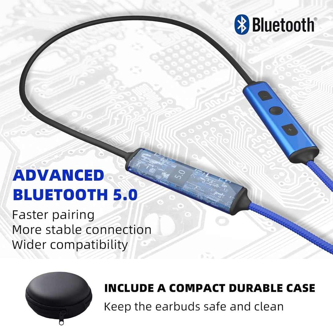 Ear Plugs Bluetooth Headphones for Work, Neckband Wireless Earbuds, Noise Reduction In-Ear Earphones with Mic and Controls, Waterproof Earbuds with 20 Hours Battery, for Industrial Safety