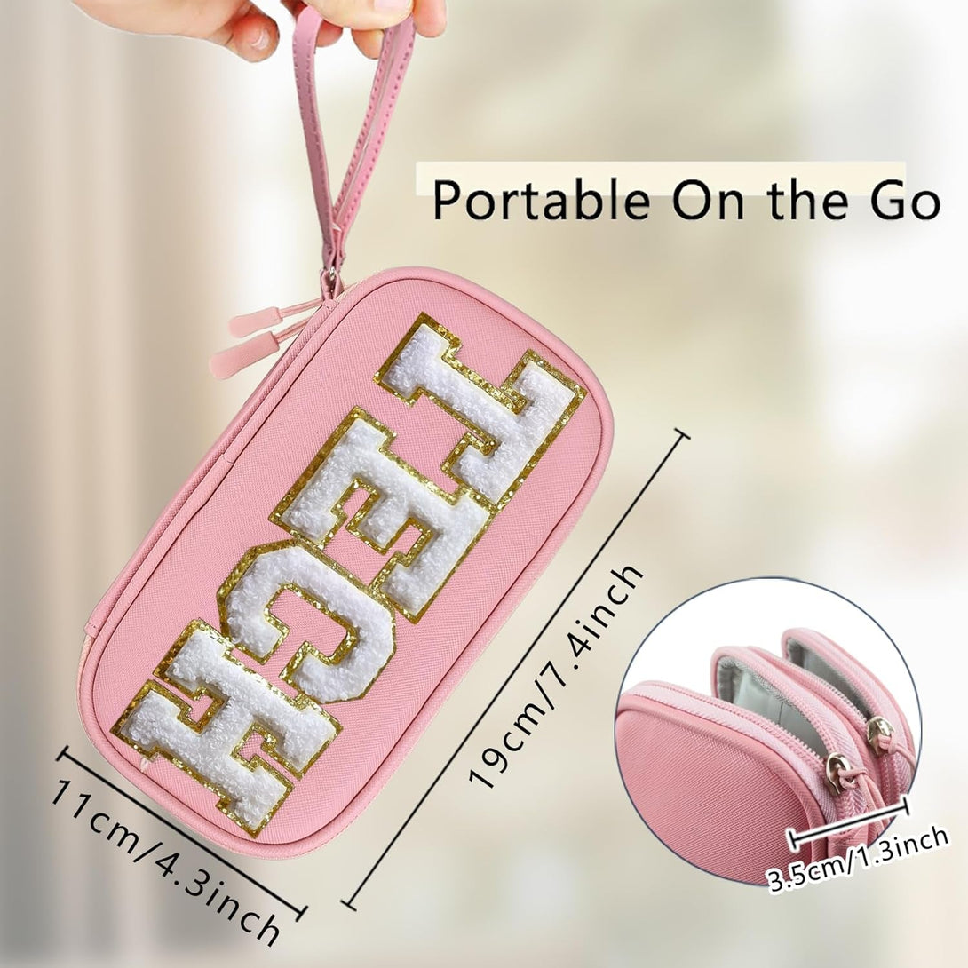 COSHAYSOO Electronic Travel Case Cable Cord Charger Organizer Pouch Bag Airplane Essentials Unique Birthday Christmas Gifts for Women College Teen Girls Traveler Accessories (Light Pink)