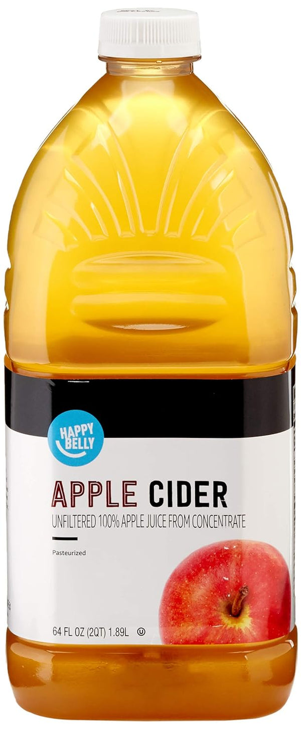 Amazon Brand - Happy Belly, Unfiltered Apple Cider from Concentrate, Bottle, 64 Fl Oz (Pack of 1)