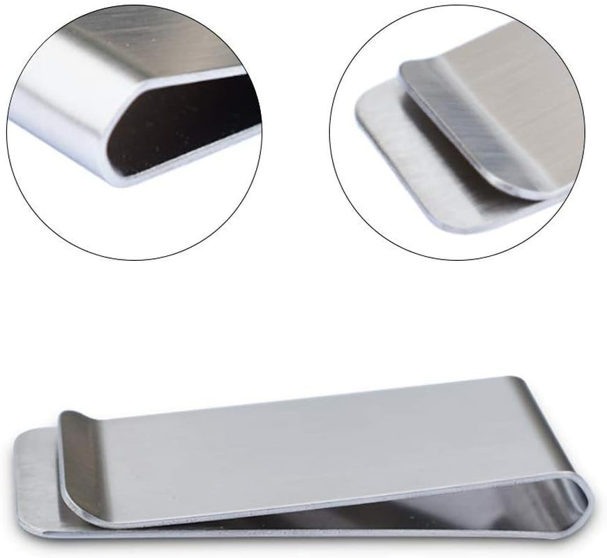 Stainless Steel Money Clips, Money & Cards Holder, Minimalism Wallet Clips, Super Slim & Durable, Pack of 6