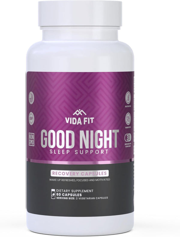 Natural Sleep Aid for Adults, Sleep Supplement, Natural Calm, Melatonin with L-Theanine, Magnesium Glycinate, Ashwagandha, GABA, 5-HTP, Vitamin D & Niacin (30 Day Supply)