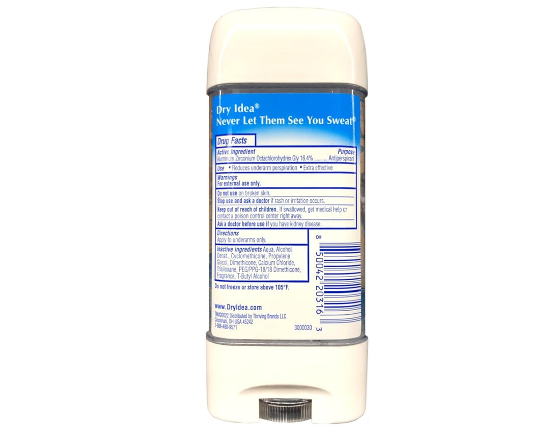 Dry Idea Powder Fresh, Clear Gel, Anti-Perspirant and Deodorant, 3.0 Fl Oz (Pack of 2)