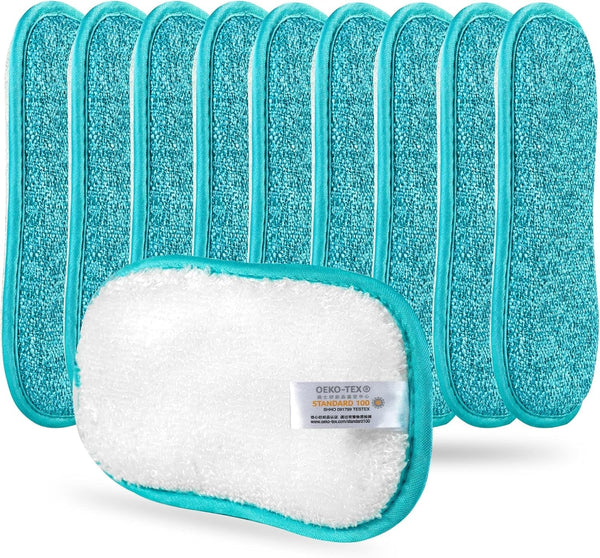 10 Pack Kitchen Dish Sponges Scrubber Non-Scratch Multi-Purpose Dishcloths, Sponge along with Heavy Duty Scouring Power - Effortless Cleaning of Dishes, Pots and Pans