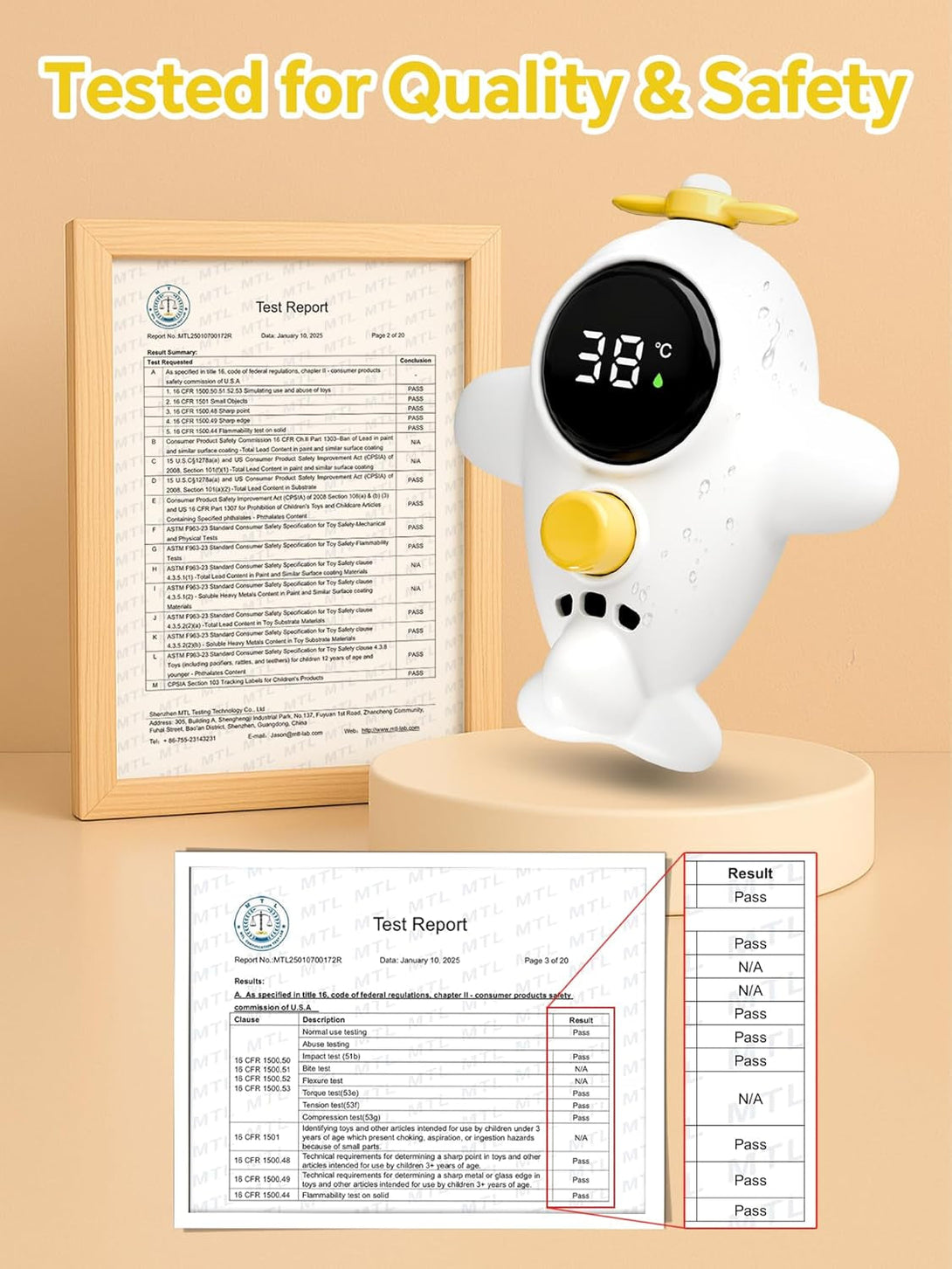 Baby Bath Thermometer with Fun Spraying Feature – a Floating Bath Toy with 3-Color Backlight for Infants (Celsius Display)