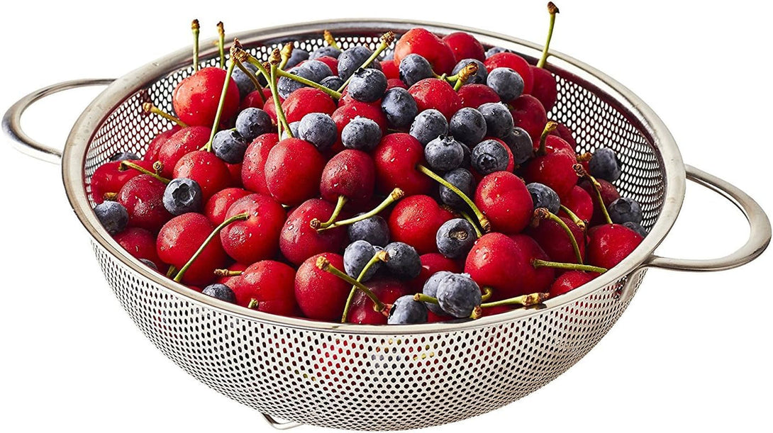 3-Piece Stainless Steel Mesh Micro-Perforated Strainer Colander Set (1-Quart, 2.5-Quart and 4.5-Quart)