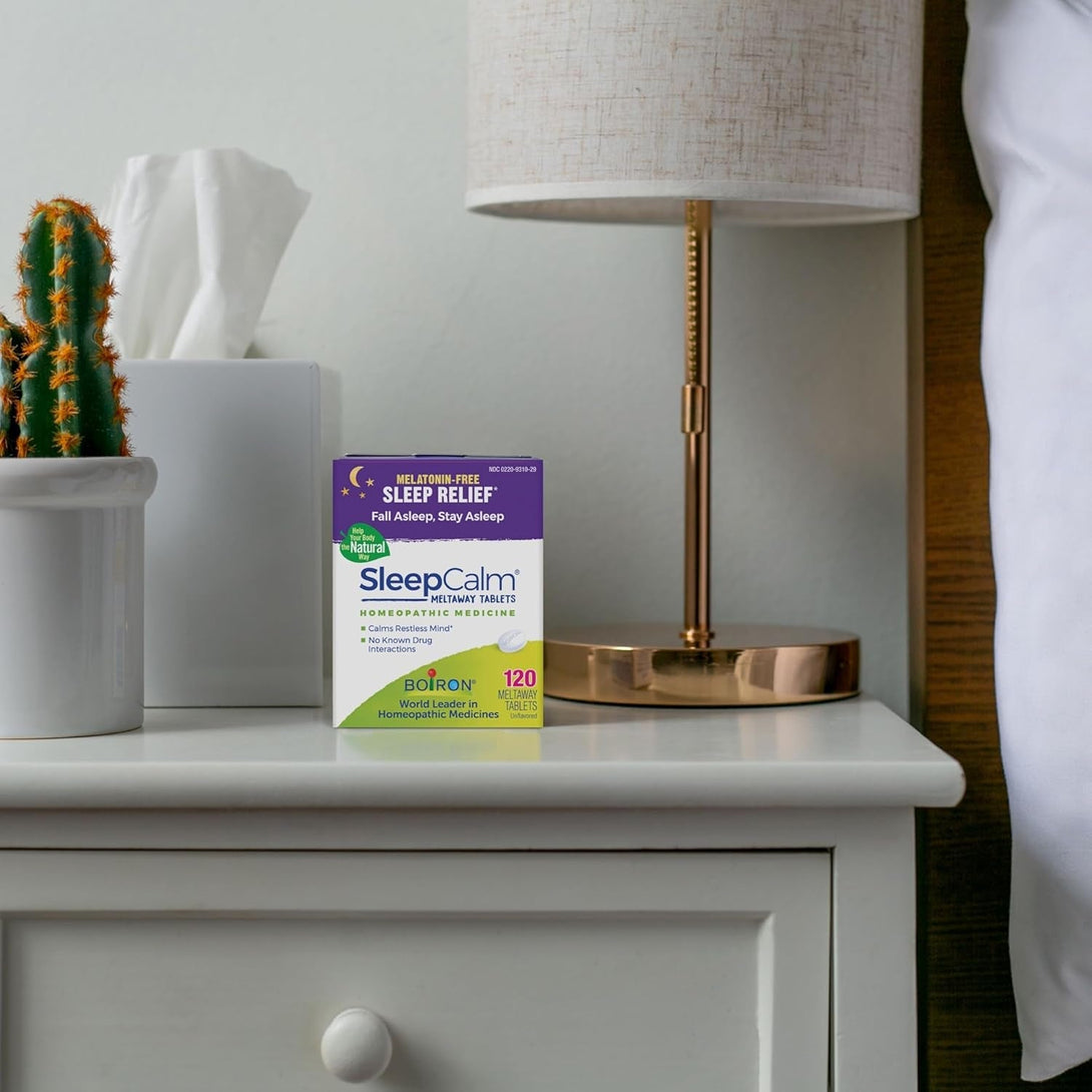 Boiron Sleepcalm Tablets Sleep Aid for Deep, Relaxing, Restful Nighttime Sleep - Melatonin-Free and Non Habit-Forming - 120 Count