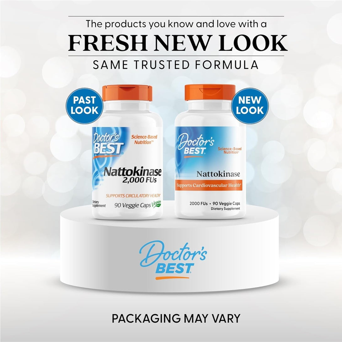 Doctors Best Nattokinase, 2000 Fus, Supports Cardiovascular Health, Non-Gmo, Vegan 90 Veggie Caps