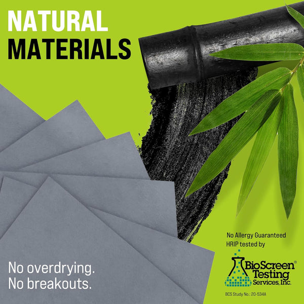 Natural Oil Blotting Sheets for Face with Bamboo Charcoal - 4Pk/400 Makeup Friendly Oil Absorbing Sheets for Face - Blotting Papers for Oily Skin