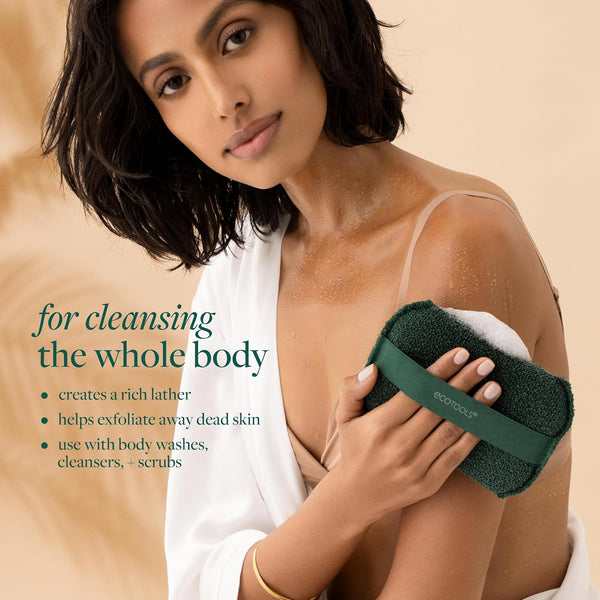 Ecotools XL Body Buffer, Exfoliating Body Scrubber, Large Sponge for Whole Body Cleansing, Quickly Remove Dry Skin, Eco-Friendly Bath Accessory