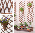 Avalution Extensible Natural Garden Wooden Fence Lattice Frame Plant Support Frame Natural Wooden Lattice Frame for Cucumber Climbing Plant Vines