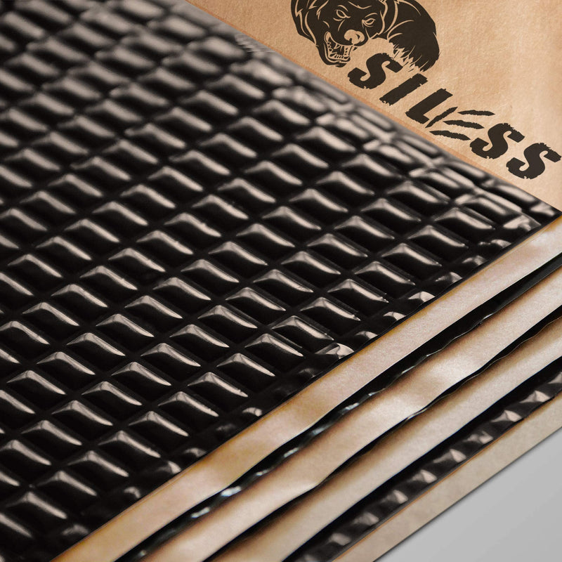 Siless Black 80 Mil (2Mm) 36 Sqft Car Sound Deadening Mat - Butyl Automotive Sound Deadener - Noise Insulation and Vibration Dampening Material