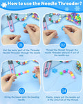 FIVEIZERO 21 Pieces Beading Needles Set, 6 Sizes Seed Beads Needles Big Eye, Collapsible Beading Needles Set for Jewelry Making