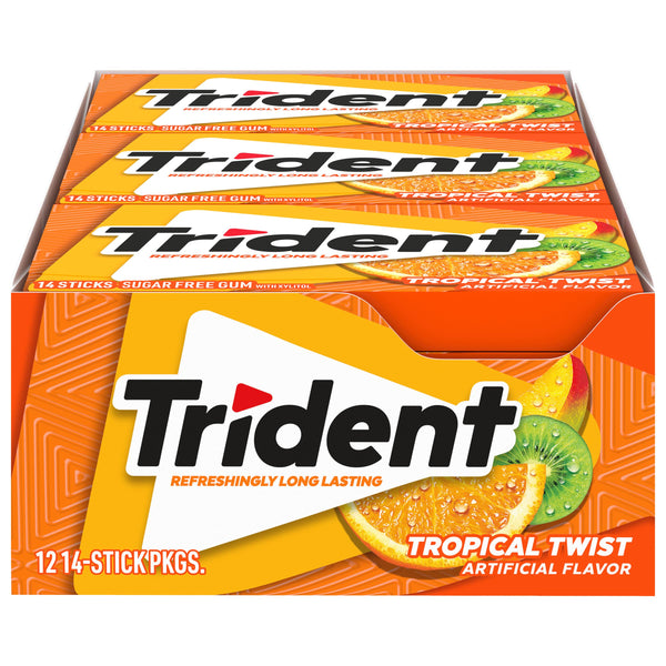 Trident Bubblegum Sugar Free Gum, 12 Packs of 14 Pieces (168 Total Pieces)