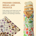 Bee'S Wrap Beeswax Wraps for Food - Garden Party Cut to Size Wax Paper Roll - Made in USA Reusable Waxed Paper & Bowl Covers - Organic &
