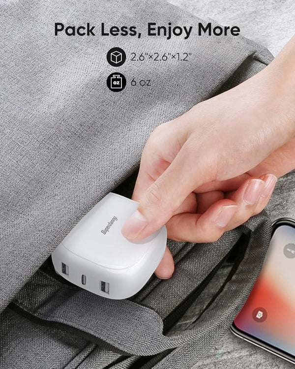 SUPERDANNY 6-Port USB Charger, 40W 8A Mini USB Charging Station, Charging Station for Multiple Devices, 4Ft Cable, Compatible with Iphone, Ipad,