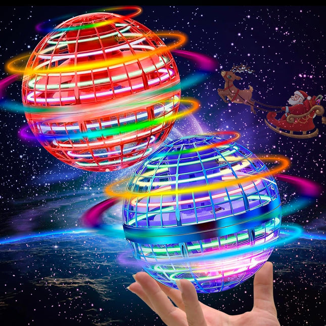 Flying Orb Ball Toy - 2024 Upgraded Magic Flying Orb Toy with LED Light 360Â°Rotating, Boomerang Flying Ball Toys Indoor