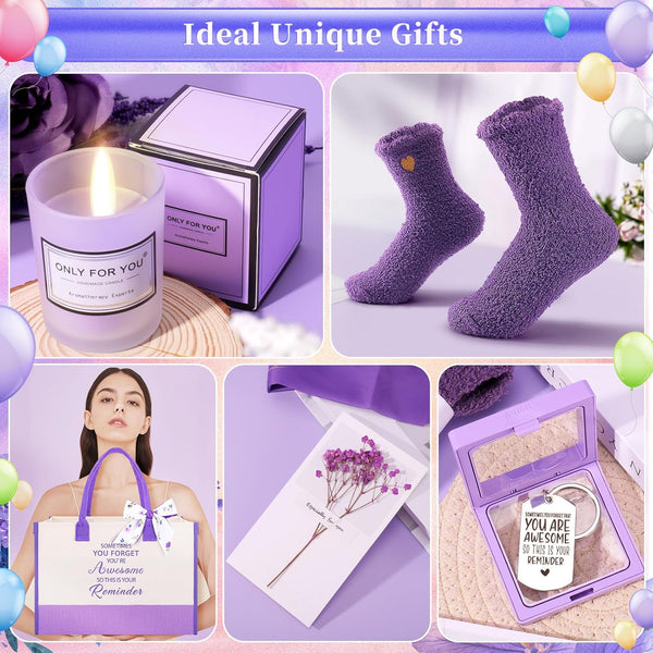 13PCS Birthday Gifts for Women,Mom, Wife, Girlfriend, Sister, Her- Self Care Package Get Well Soon Gifts Basket for Women Lavender Relaxing Spa