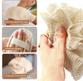 Loofah Exfoliating Body Scrubber Pack - Ramie Shower Pouf, Natural Bath Sponge, Women Bathing Sponges for Exfoliation, Organic Washing Glove, Soft