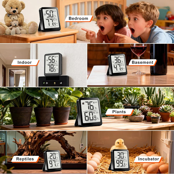 Antonki Room Thermometer Small Hygrometer Indoor Humidity Monitor Sensor, Digital Temperature and Humidity Meter Gauge for Home, Baby Nursery,