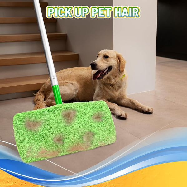 Reusable 100% Coral Fleece Mop Pads Compatible with Swiffer Sweeper Mop, Washable Wet Pad Refills for Wet & Dry Use, Floor Cleaning Mop Head Pads