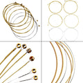 Bememo 2 Sets of 6 Guitar Strings Replacement Steel String for Acoustic Guitar (Yellow and Multicolor)