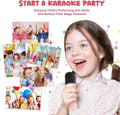 Mini Karaoke Machine for Kids Portable Bluetooth 5.3 Speaker Led Lights with 2 Wireless Microphones Karaoke Gifts for Girls Boys Audlt Birthday