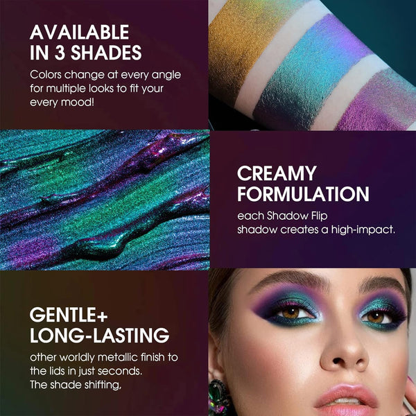 Jolilab Metallic Liquid Chameleon Eyeshadow, Multi-Dimensional Eye Looks, Long-Lasting Holographic Glitter Multichrome Eyeshadows Makeup
