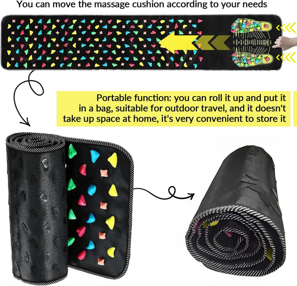 Foot Massage Mat Reflexology Walk Stone Road Foot Massage Acupoint Mat for Acupressure Relaxes Relieves Body Foot Leg Pain and Fatigue