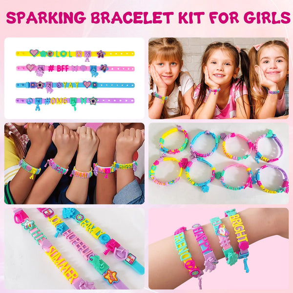 Art & Craft Kits for Kids, DIY Friendship Bracelet Making Kit for Girls, Jewelry Making with Charm & Stickers, Birthday Gifts for Ages 5-12, Toys