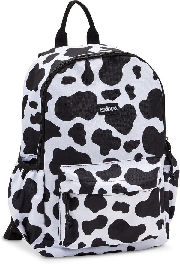 Zodaca Cow Print Mini Backpack for Women, and Girls, Small Shoulder Bag for School, Travel, Day Trips, Concerts, and Festivals, Cow Mini Backpack