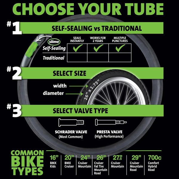 Slime Bike Inner Tube with Slime Puncture Sealant