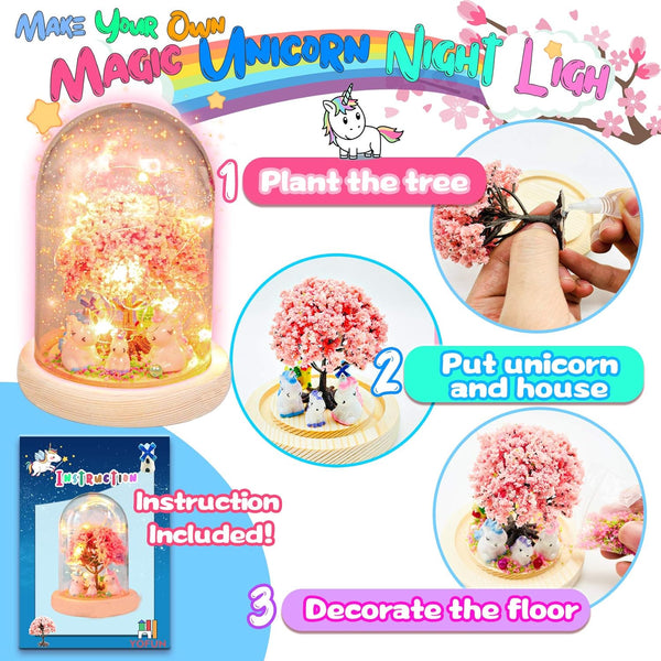YOFUN Make Your Own Unicorn Night Light - Unicorn Craft Kit for Kids, Arts and Crafts Nightlight Project Novelty for Girl Age 4 to 9 Year Old,