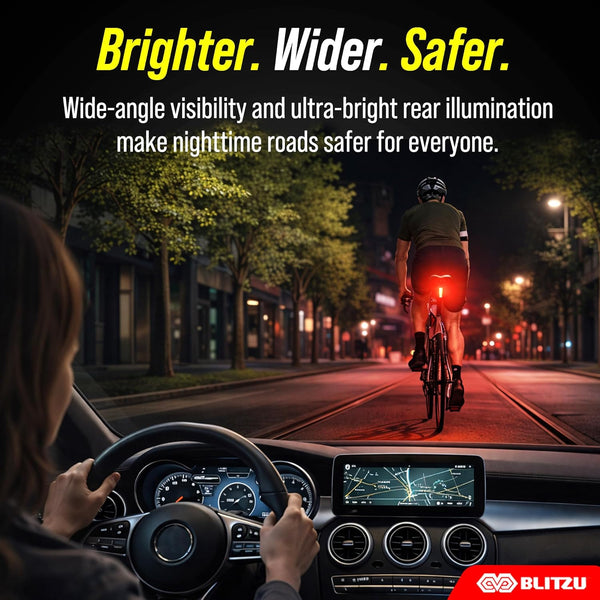 BLITZU Bike Lights, Super Bright Bicycle USB-C Rechargeable Headlight, Taillight & Bike Set, Waterproof Safety Front & Rear Back Light for Night