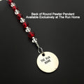 RUNNER GIRL Ornament - Beaded Snowflake Christmas Ornament/Gift Tag with round Pewter Runner Girl Charm with Jewelry Box - Handmade with Red