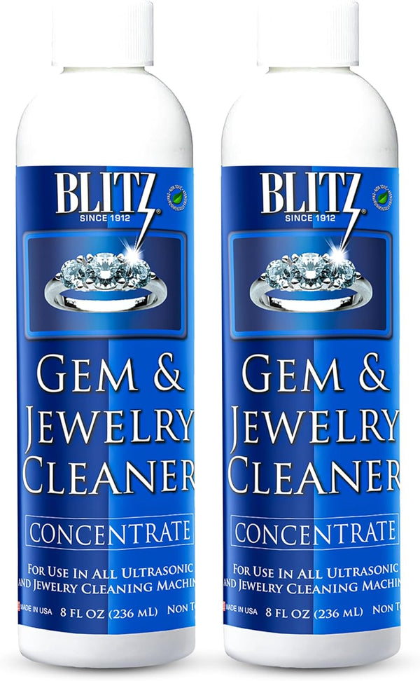 Blitz 653 Gem & Jewelry Non-Toxic Cleaner Concentrate for Use in Cleaning Machines, 8 Ounces, 2-Pack