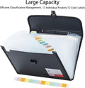 Legal Size 13 Pocket Accordian File Organizer Expanding File Folder for FC A4 Paper, Briefcase File Case with Durable Handle & Buckle Closure for