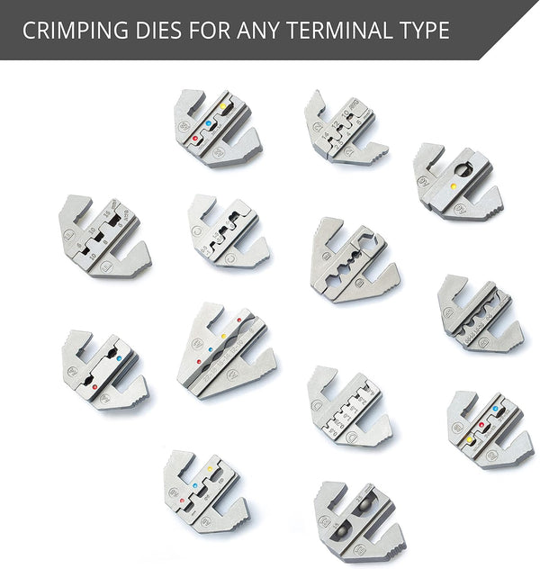 Wirefy Crimping Die for Insulated Flag Connectors - 12-10 AWG