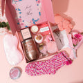Birthday Gift Basket for Women - Unique Pink Box for Her Relaxing Self Care Set - Presents for Female Friends, Bestie, Girlfriend
