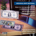 BCW Currency Topload Holder - Pack of 25 | Clear Rigid PVC Protective Sleeve for Standard US Dollar Bills | Archival Safe, Scratch-Resistant