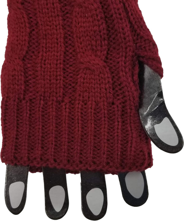 6 Pairs Long Fingerless Gloves, Cable Knit Arm Warmer Sleeve Premium Long Thermal