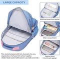 Water Resistant Backpack for Teen Girls Boys Students, Casual Multi Pockets Daypack with 15.6 inch Laptop pocket for Travel School College (Grey