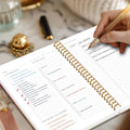 DOURA Undated Daily Planner with Hourly Schedule - Aesthetic Spiral To do List Notepad to Easily Organize Your Work Tasks and Appointments -