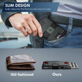 AUTLEY Slim Card Holder, Minimalist Pop Up Wallet for Men, RFID Blocking Mens Wallet with Cash Band (Black)