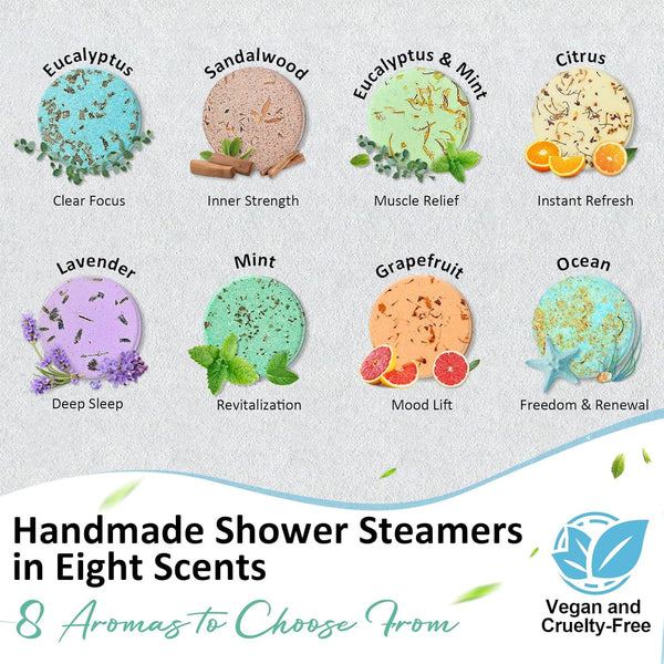 Shower Steamers Aromatherapy, 6 Pack Shower Bombs & 6 Pack Body Wash, Birthday Gifts for Women Men Wife with Essential Oils, Teacher Appreciation