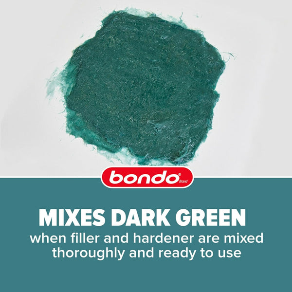 3M Bondo Short Strand Fiberglass Reinforced Filler 21 Oz (595.34 G) with Bondo Cream Hardener 0.5 Oz (14G), Repair Holes up to 0.5 IN, Waterproof